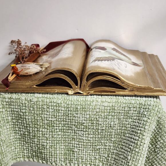 VTG Mallard Duck 3D Open Book Wall Art Gold Finish by Ellen Watkins 12x10 - Picture 6 of 13